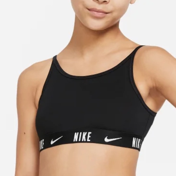 Youth Girls Nike Black Sports Bra | Cheerleader Practice Wear | Size XL - Picture 3 of 7